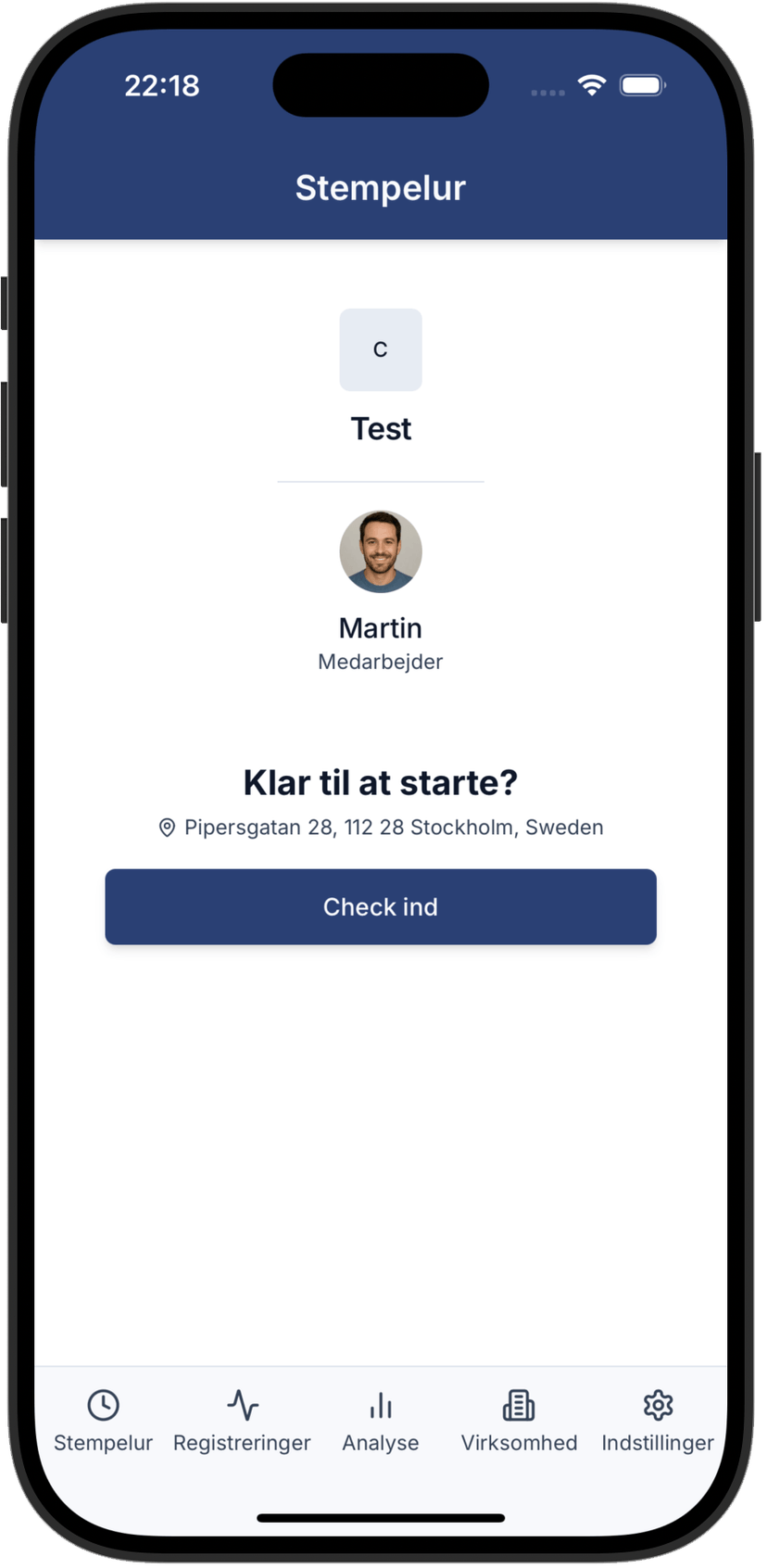 Registrer tid med ét enkelt klik